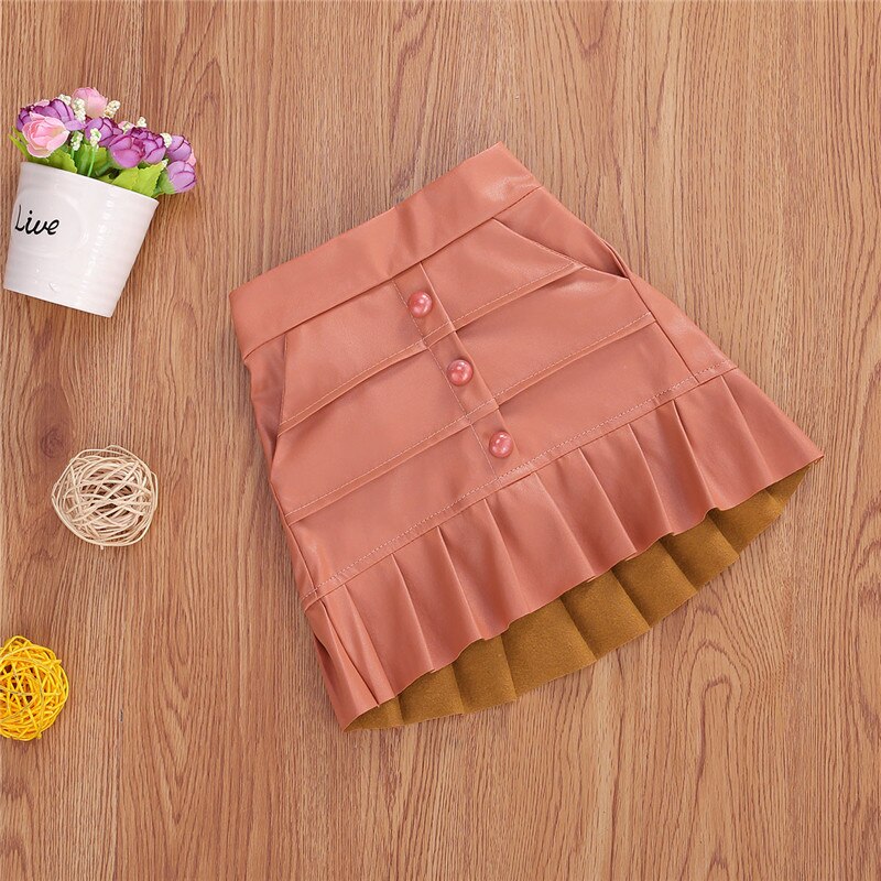 Geplooide rokken voor meisjes, effen minirokken met elastische taille, rokken met knopen, outfits, 1-5y zomerkleding voor kinderen