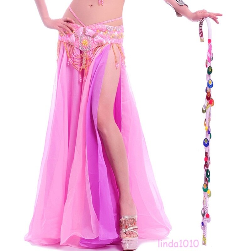 bellydancing skirts belly dance skirt costume training dress or performance -6002: Pink Purple