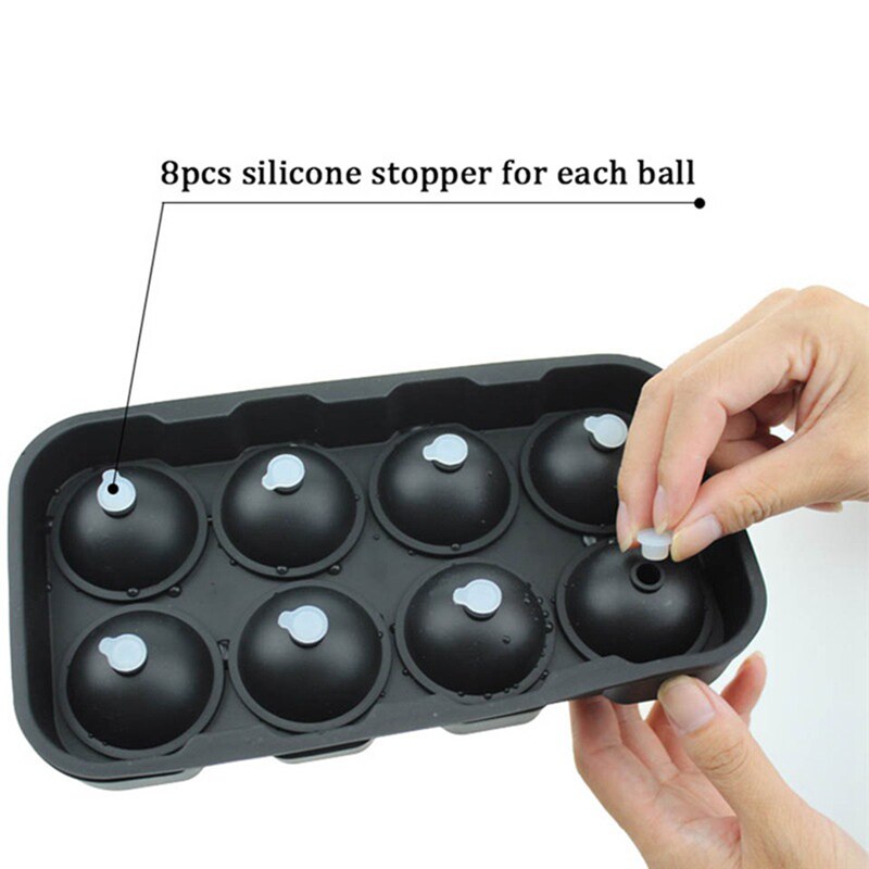 1 Pcs Black Round Silicon Ice Cube Ball Maker Tray... Grandado