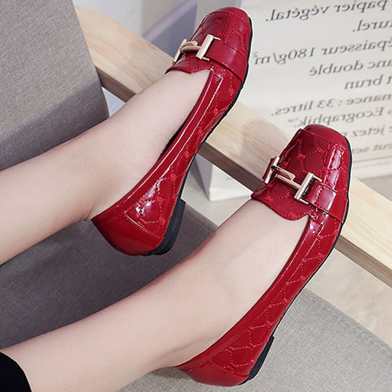 CEYANEAO2019 Schoenen Schoenen Voor Vrouwen Dames Rood Vrouwen Schoenen Vierkante Teen Schoenen Scarpe Donna Wijnstokken Mocassins Vrouwen