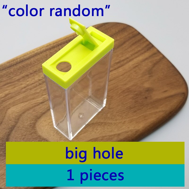 Transparent Spice Jar Set Salt and Pepper Seasoning Bottle Colorful Lid Kitchen Condiment Cruet Storage Container seasoning box: 1 pcs -b