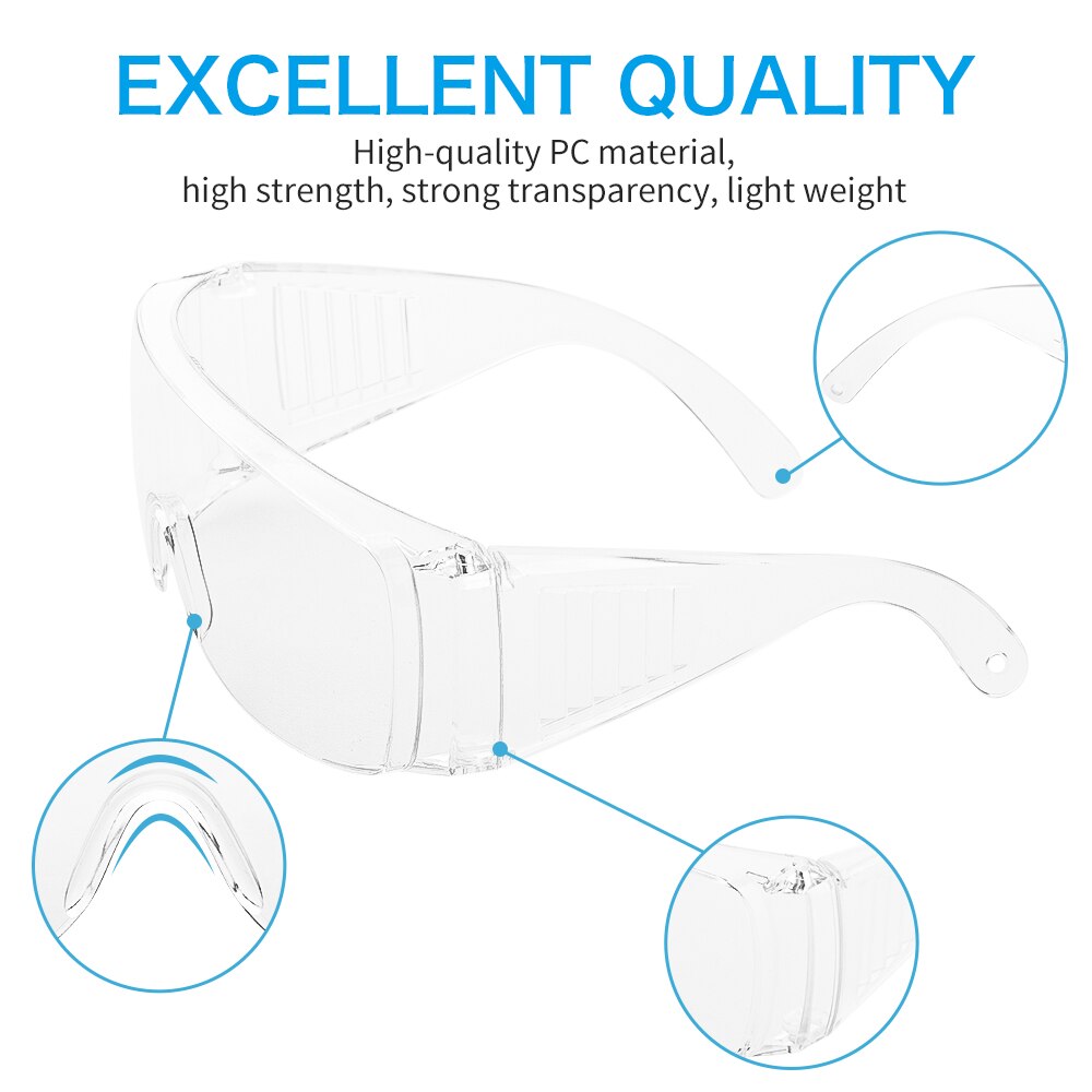 Unisex Safety Goggles Glasses Eye Protection Anti-Fog Seal Goggles Anti Chemical Splash Prevent Goggles Protective Gears Glasses