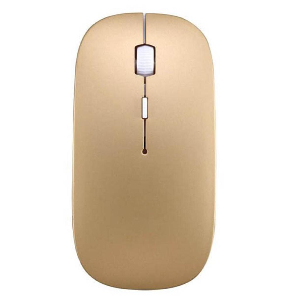 Ultra-Thin 2.4GHZ Wireless Mice 2400 DPI 4 Buttons Optical USB Gaming Mouse Mute Lovely MinnieMouse For Office Home Computer: Gold