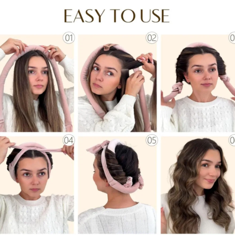 Tige à friser sans chaleur bandeau doux bigoudi sans chaleur rouleaux de cheveux bigoudis paresseux dormir boucles friser bandeau outils de coiffure