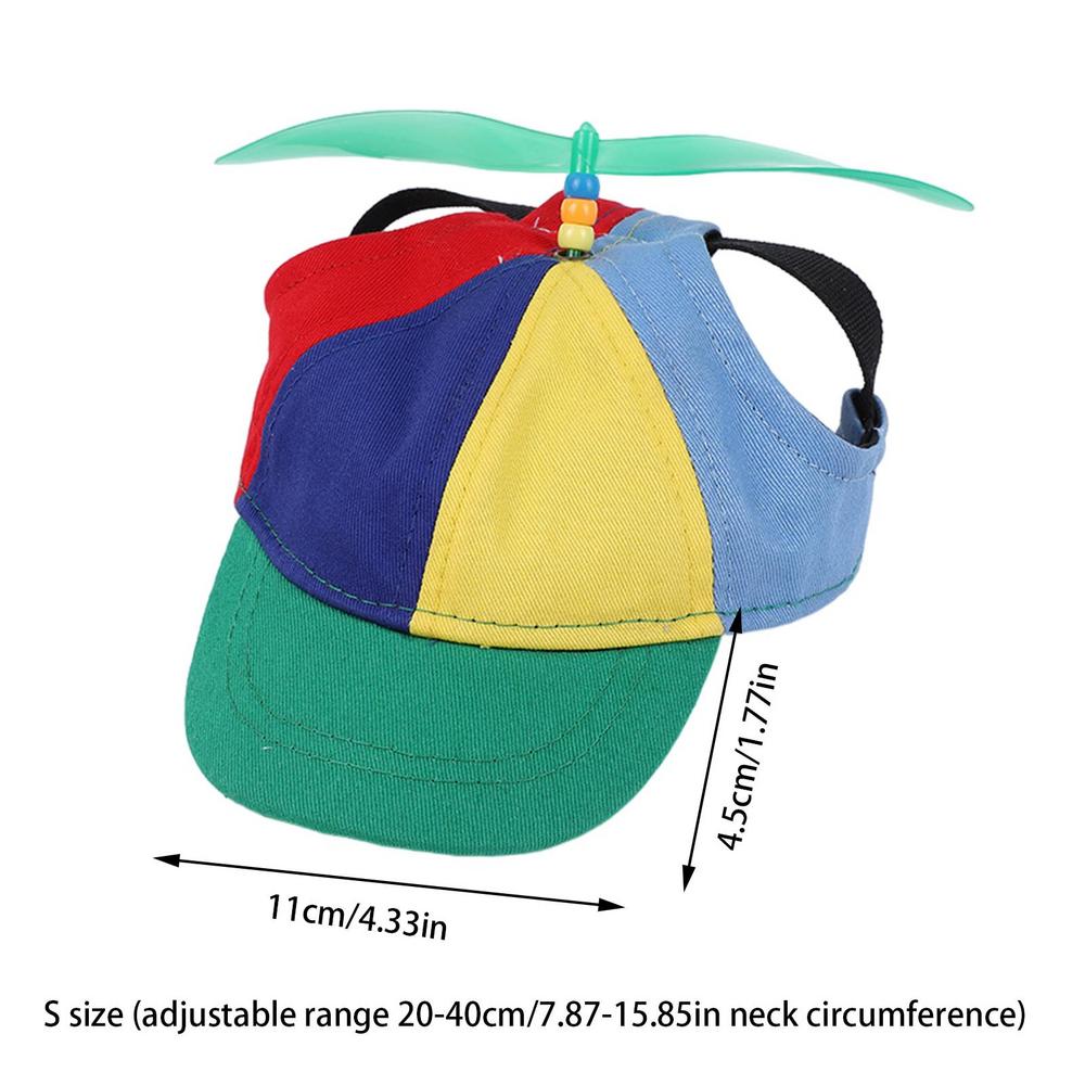 Cappello a elica per cani cappelli per sport tutto'aria aperta per animali domestici con fori per le orecchie cappello per cani cappello a cilindro per elicottero arcobaleno per piccoli cuccioli di gatti forniture per animali domestici