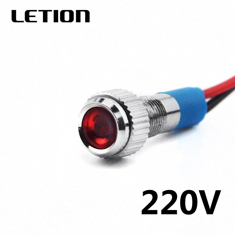 5Stck 6mm Wasserdichte LED Metall Anzeige Pilot Licht Signal Lampe 12V 24V 220V Maschine Auto Stiefel Arbeits PC Energie: 220V rot
