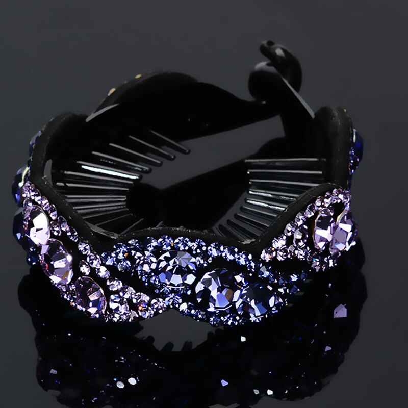 Glitter rhinestone kvinder frikadeller hår tilbehør hår kløer krystal hår styling værktøjer hårnåle: -en