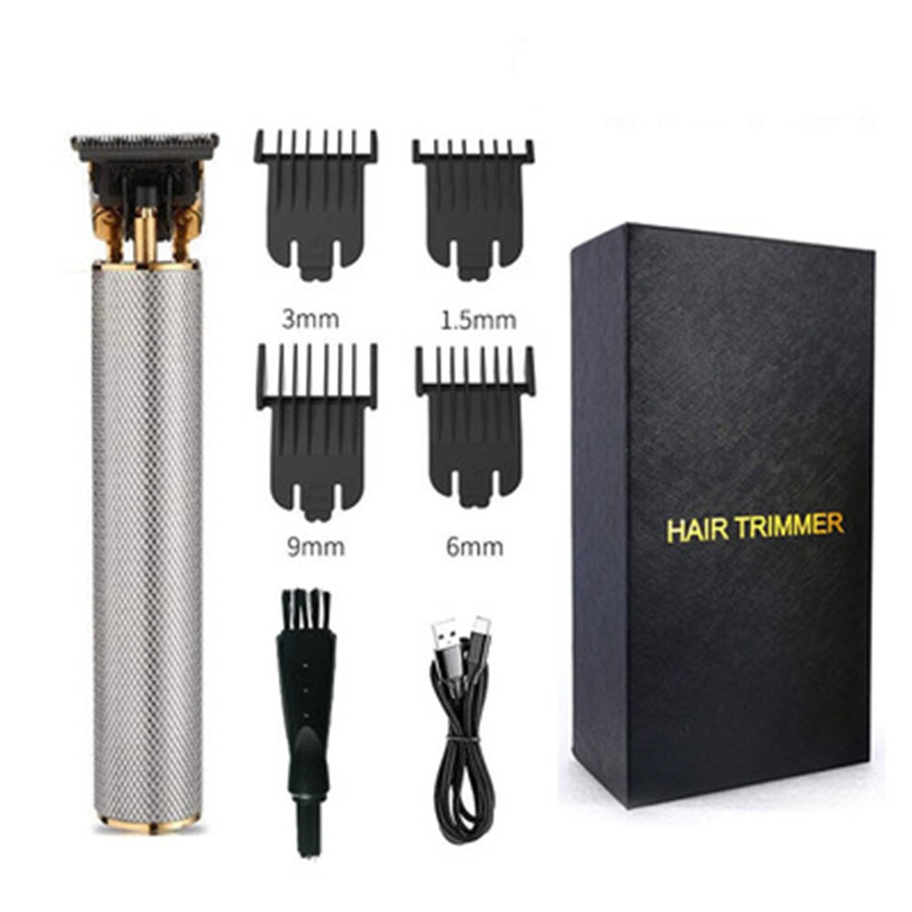 Trimmer For Men Clipper Hair Electric Cutter Mower Beard Shaver Haircut Machine Hairstyle Cutting Barbershop USB: Silver