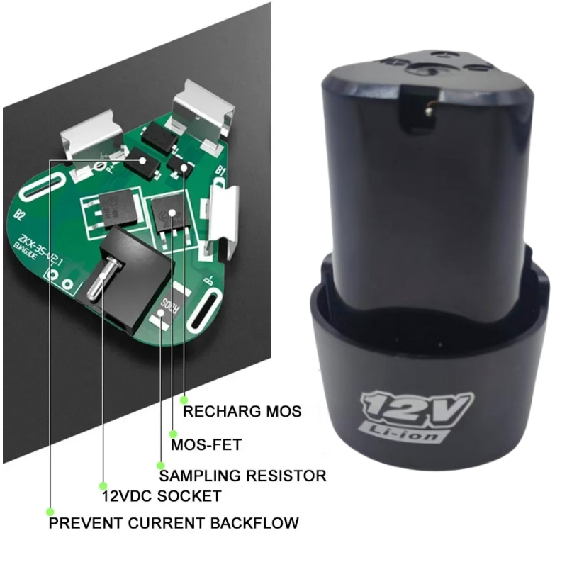 Batería recargable de iones de litio, destornillador eléctrico, taladro, mini herramienta de amoladora angular, 12V, 9800mAh,