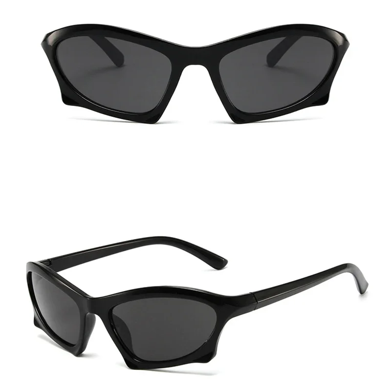Populaire Vrouwen Mannen Punk Zonnebril Unieke Sport Zonnebril Unisex UV400 Goggle Shades Spiegel Kleurrijke Y2k Brillen Gafas De Sol: green