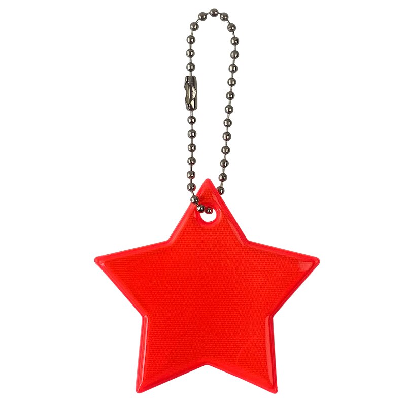 Meilite 500 stearinlys stjerne vedhæng charme taske tilbehør reflekterende nøgleringe til brug i trafiksikkerhed: Fl. rød