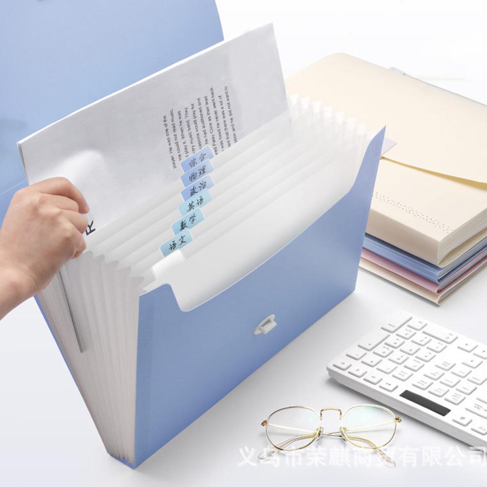 13 Grids Office Document Folder A4 size Paper File Storege Folder Organ Box Bag Handheld Student Test paper Orangizer Bag