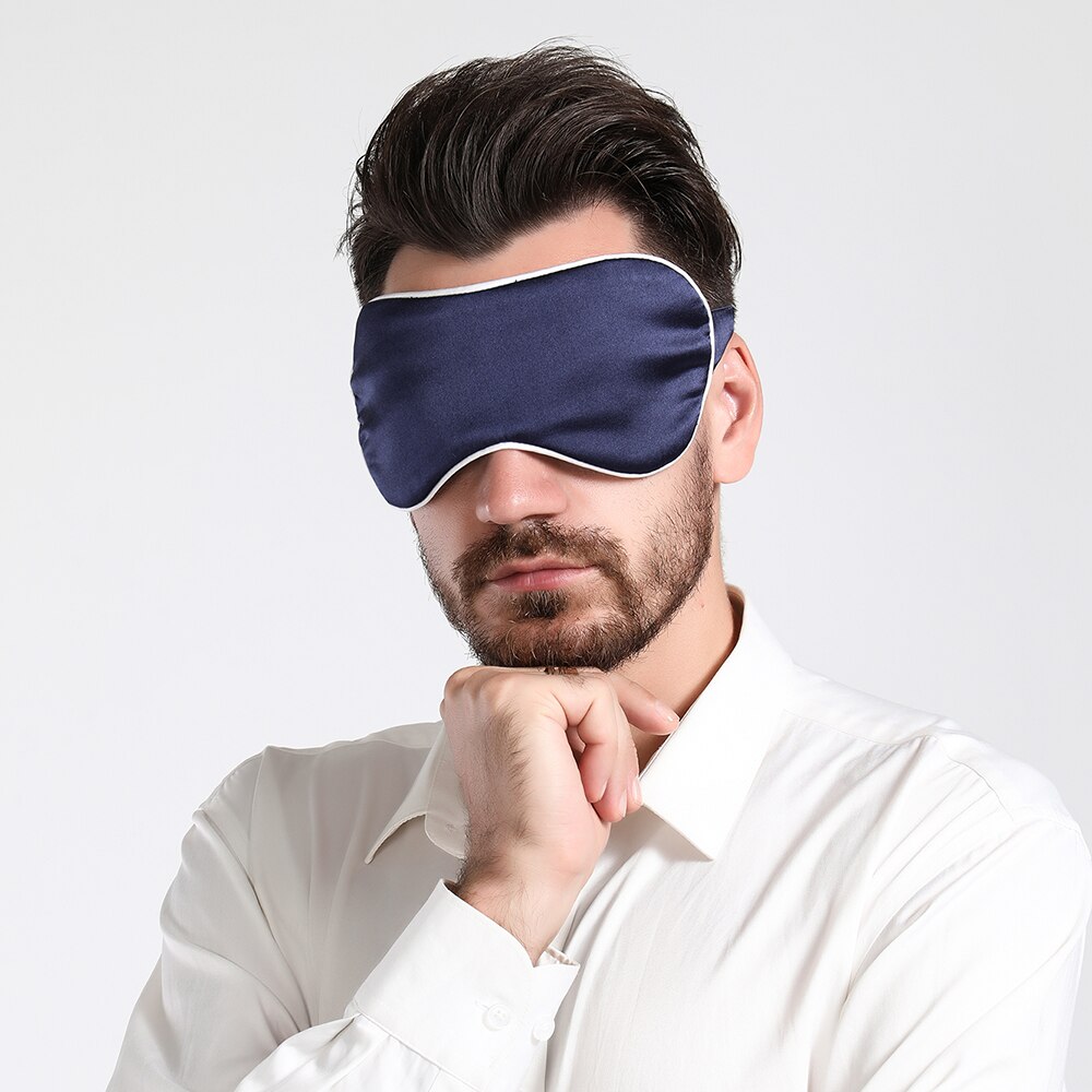 Natural Silk Sleep Mask Blindfold Super Smooth Eye Mask Stylish Contoured Sleep Mask for Sleeping Traveling Night Shift