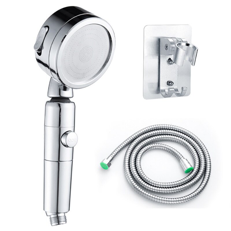 High Pressure Shower Head Set With Water-stopper Plastic Shower Head With Support Rack And Tube Bathroom Shower Tools q: Default Title