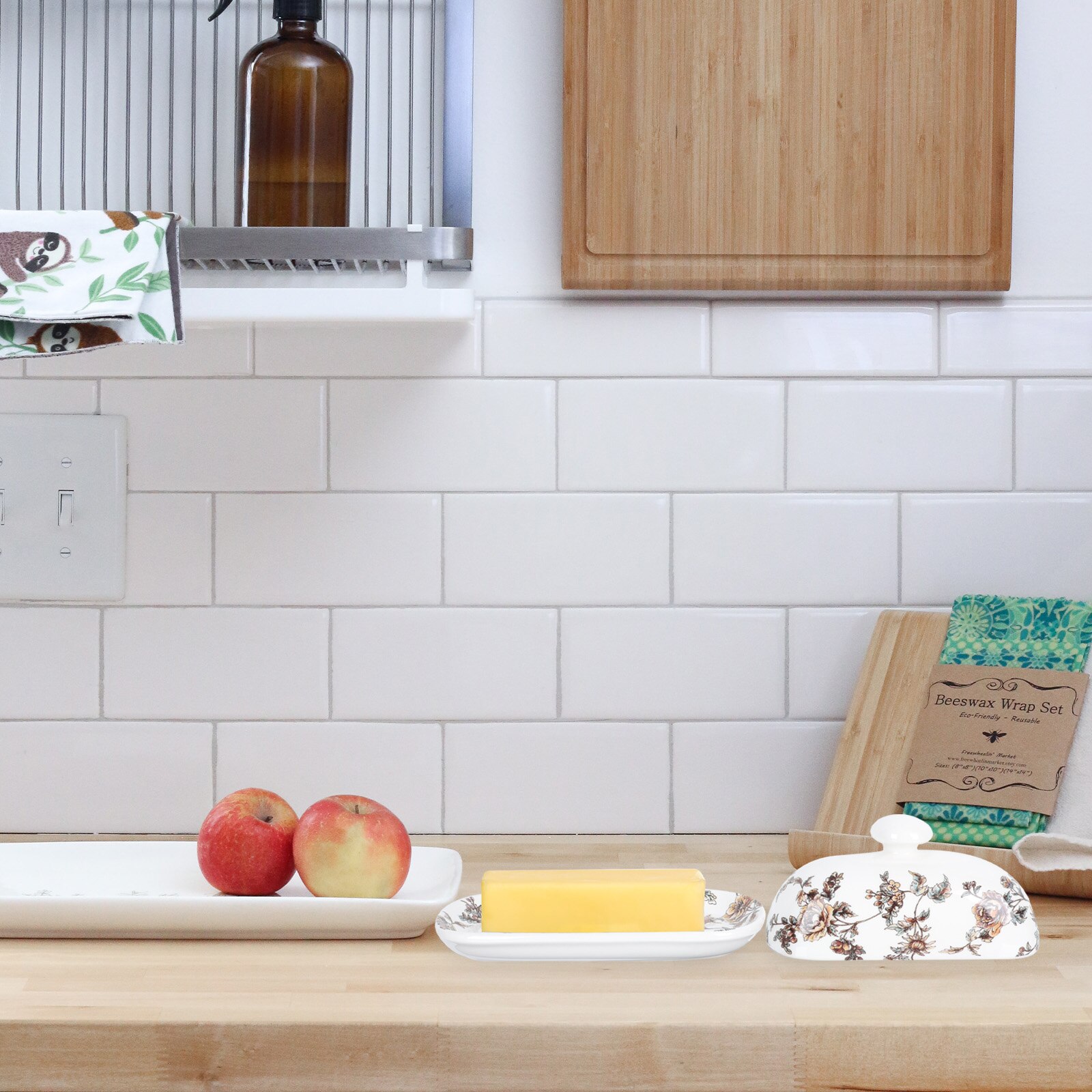 1pc Ceramic Dish Food Service Plate Butter Dish Cheese Box Food Dish