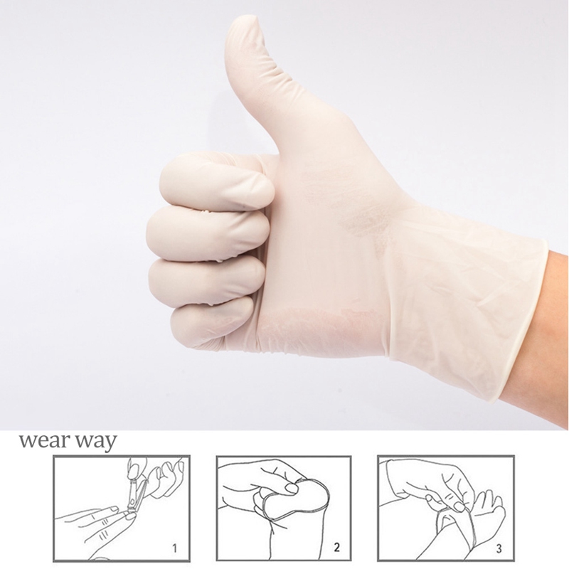 100 Uds guantes de nitrilo para niños, guantes de trabajo desechables para niños, guantes blancos de látex para la escuela, guantes de mano con dedos completos