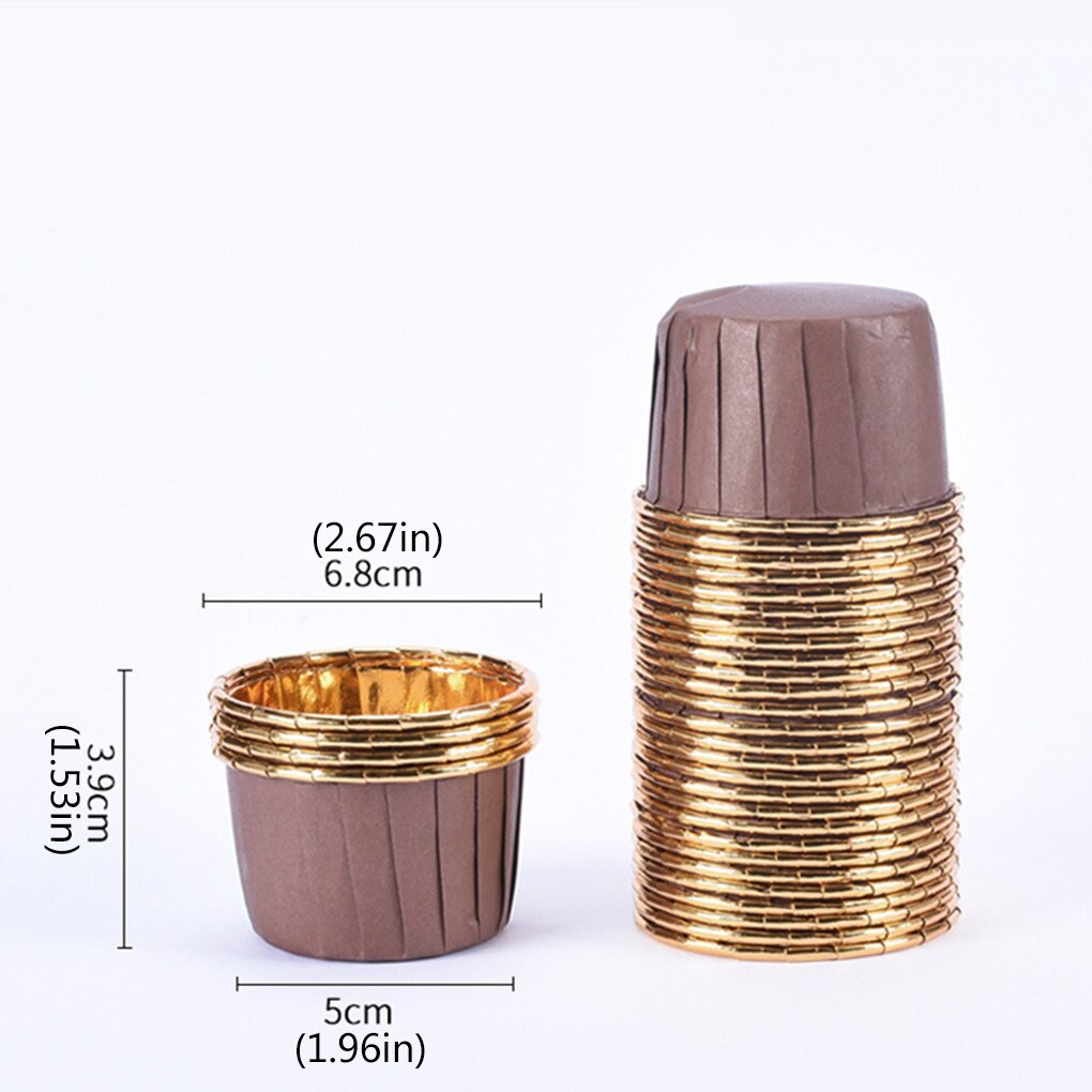 50pcs Cupcake Cups Disposable Muffin Liner Baking Cups Oil Proof Non-stick High Temperature Resistant