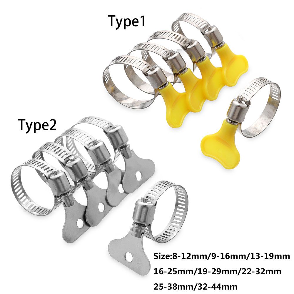 Stainless Steel Hose Clamps Sealing T Bolt Pipe Clip Useful Welding Exhaust Hardware Repair Tool Fuel Line Worm Size Clips