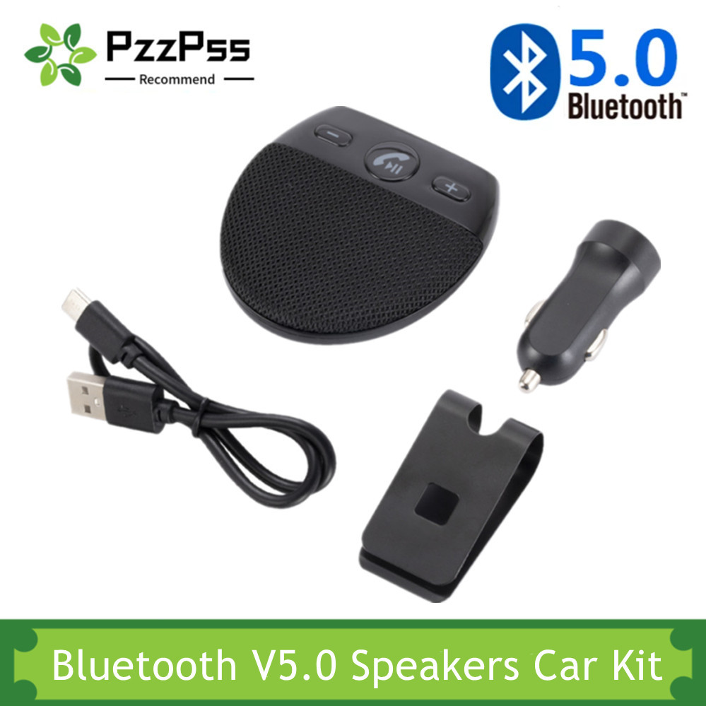 Pzzpss Draadloze Voertuig Bluetooth V5.0 Speakers Handsfree Car Kit Handsfree Bluetooth Speakerphone Zonneklep Auto Accessoires