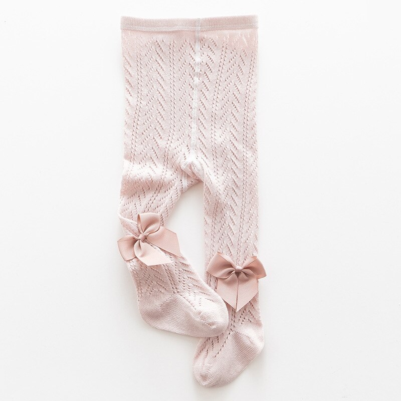 Collant per neonate estivi scava fuori traspirante neonato spagnolo Bowknot collant morbido cotone per 0-3 anni pantaloni per bambini