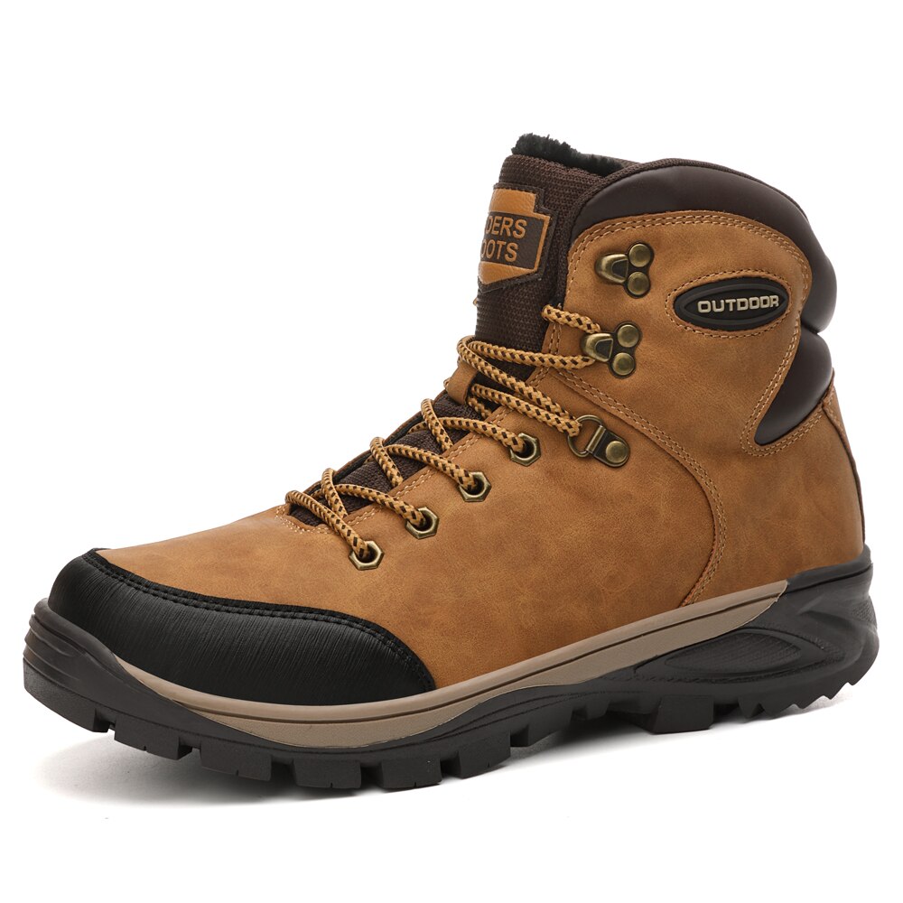 Big Size 40-46 Mannen Laarzen Voor Mannen Winter Sneeuw Laarzen Warm Bont & Pluche Lace Up hoge Top Mannen Schoenen Sneakers Laarzen