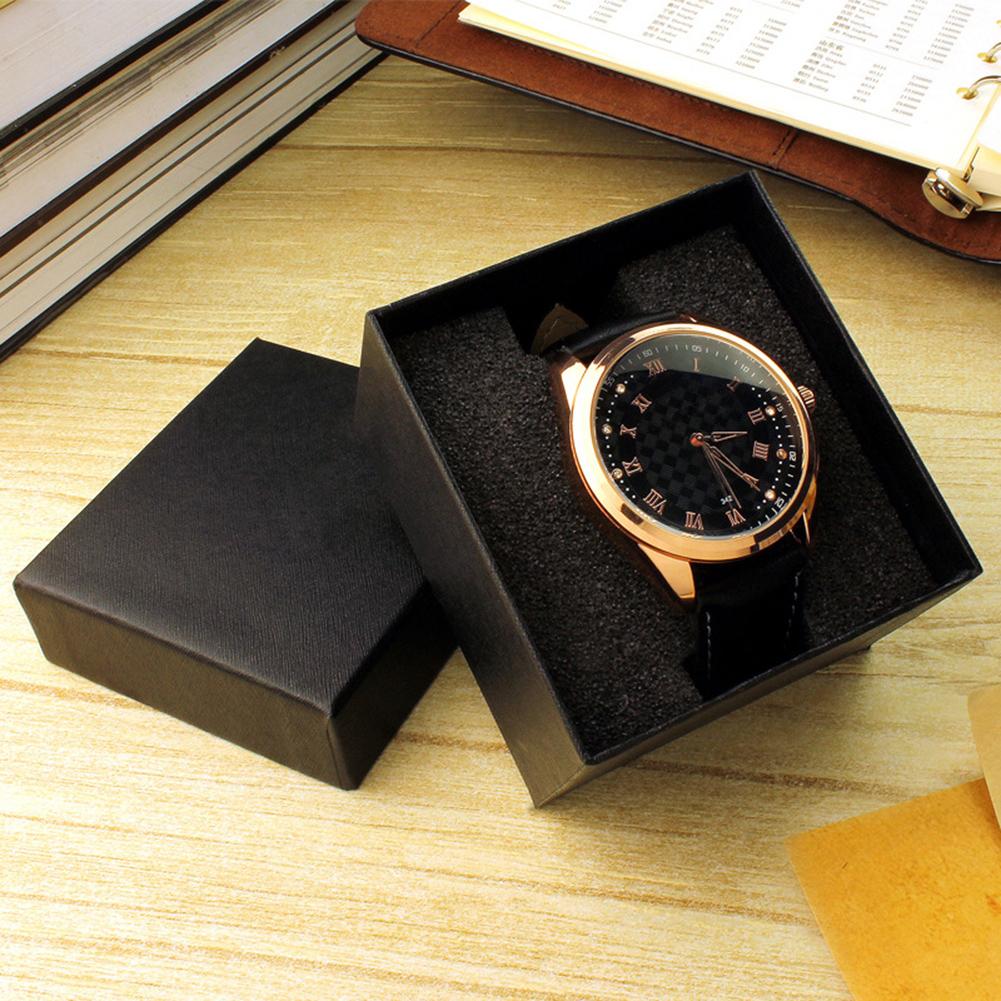 Vierkante Stofdicht Horloge Doos Display Sieraden Armband Storage Case Met Deksel Polshorloge Case Mannen Vrouwen Horloge Doos Horloge houder