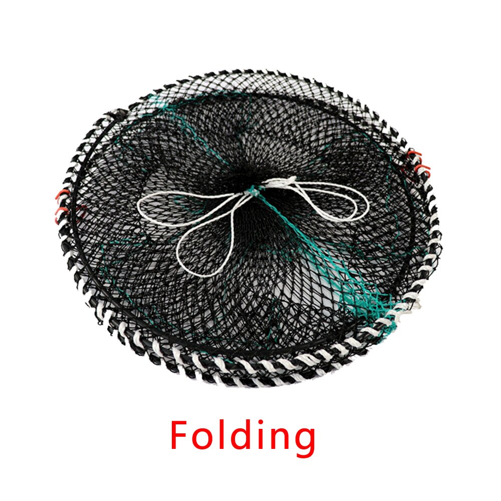 Filet de pêche en Nylon 3 trous, piège à poissons pliable en Nylon, crabe, piège à poissons, filet de pêche automatique renforcé