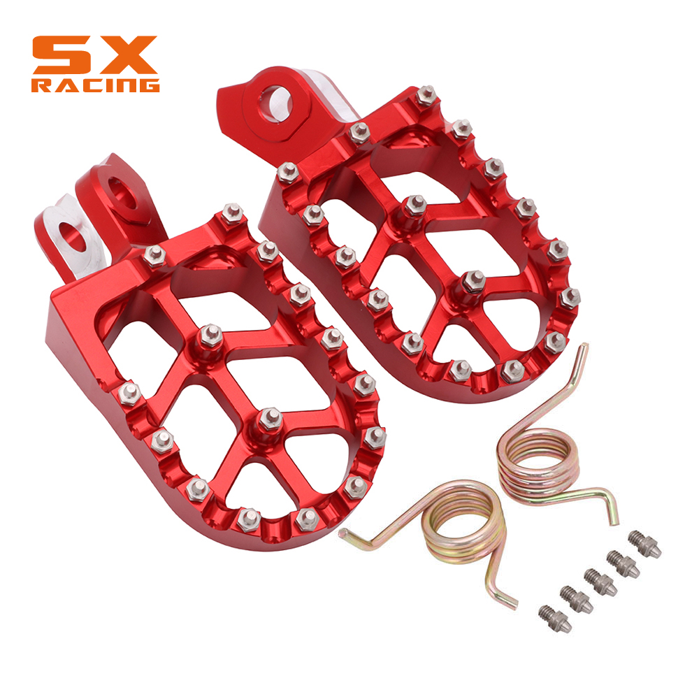 Pedais footrest para motocross, peças de pedais para suzuki rmz250 2010-2019 rmz450 2008-2019 rmz 250 450 off-apoio de pé para motocicleta de estrada: Vermelho