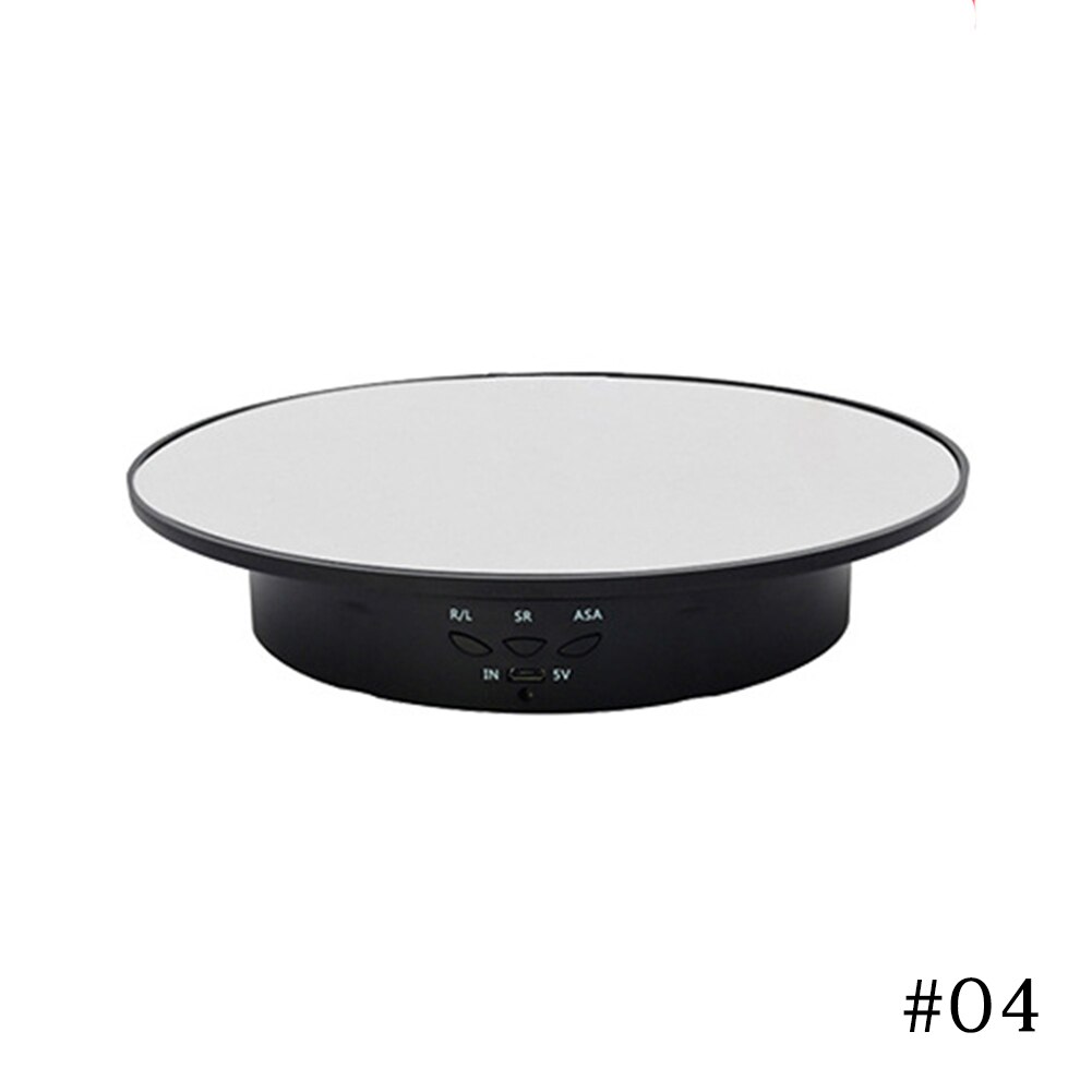 3 Speeds 20cm Intelligent Electric Rotating Display Stand Mirror Turntable Jewelry Holder Battery/USB Power: 04