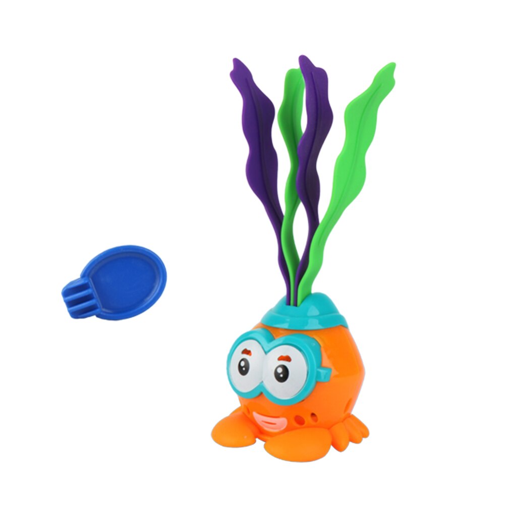 Cartoon Animal Induction Light Swimming Pool Tortoise Frog Animal Seaweed Water Induction Automatic LED Glowing Kids Bath Toy: Hermit Crab Orange