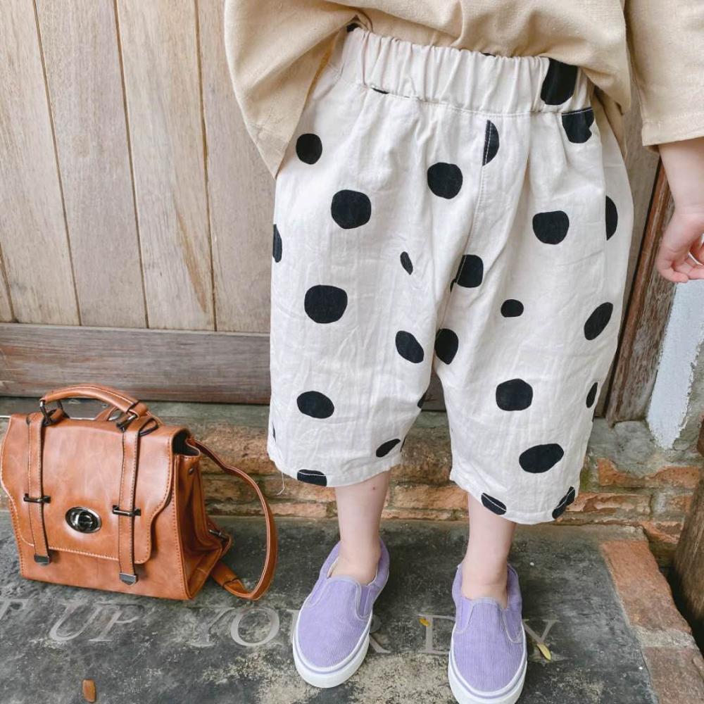 2020 vestiti di estate dei bambini nuovi prodotti ragazze Coreano estate del puntino di polka pantaloni dei bambini dei pantaloni a cinque punte zanzara pantaloni
