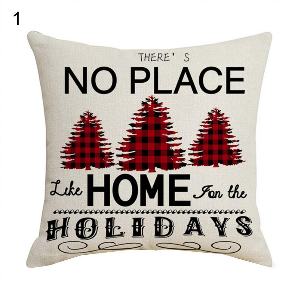 2022 Gelukkig Nieuwjaar Vrolijke Kerstversiering Linnen Kussenhoes Buffalo Rooster-Plaid Kussensloop Rendier Sokken Kussensloop: 1