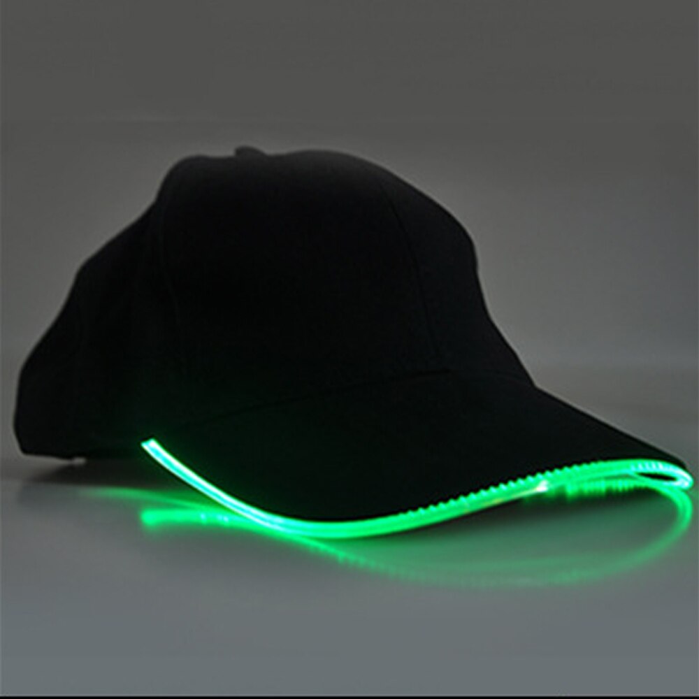Casquette de Baseball unisexe, couleur unie, lumineuse, LED, fête de noël, tendance, pour femmes et hommes: B Green