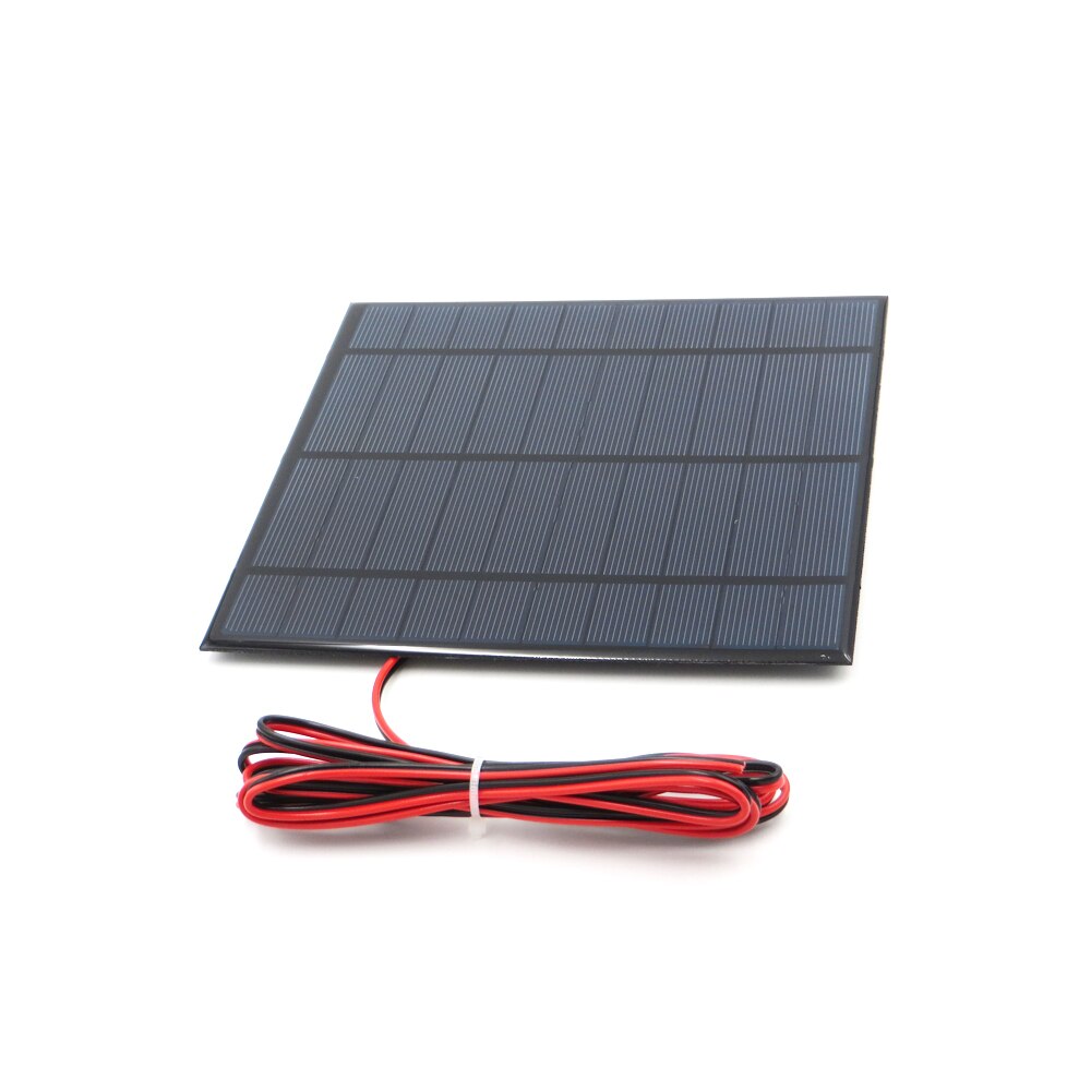 Solpanel polykrystallinsk silicium 5v 840ma med 200cm forlænger kabel diy batteriopladermodul mini solcelle ledning legetøj
