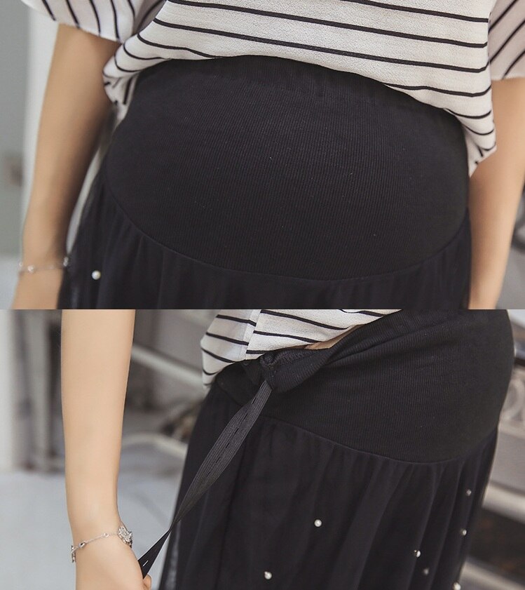 summer materntiy skirts adjustable waist skirts pregnancy women skirts mesh skirt maternity clothing 1620