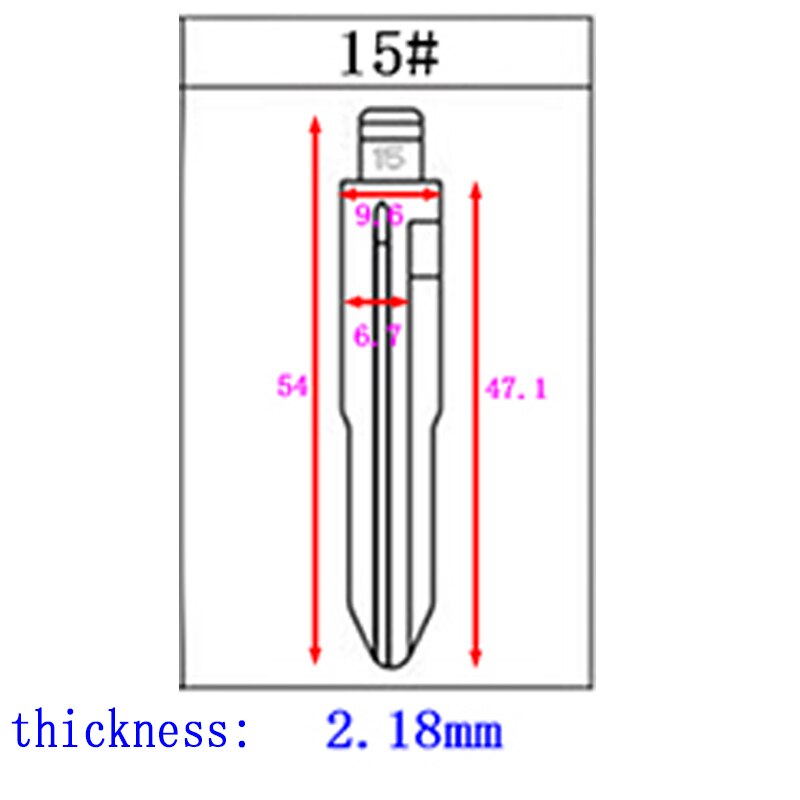 #15 Key For 2 in 1 LiShi For Hyundai Kia Teeth Blank Chevrolet Spark Buick Scale Shearing Remote Car Flip LeftKey Blade NO.15