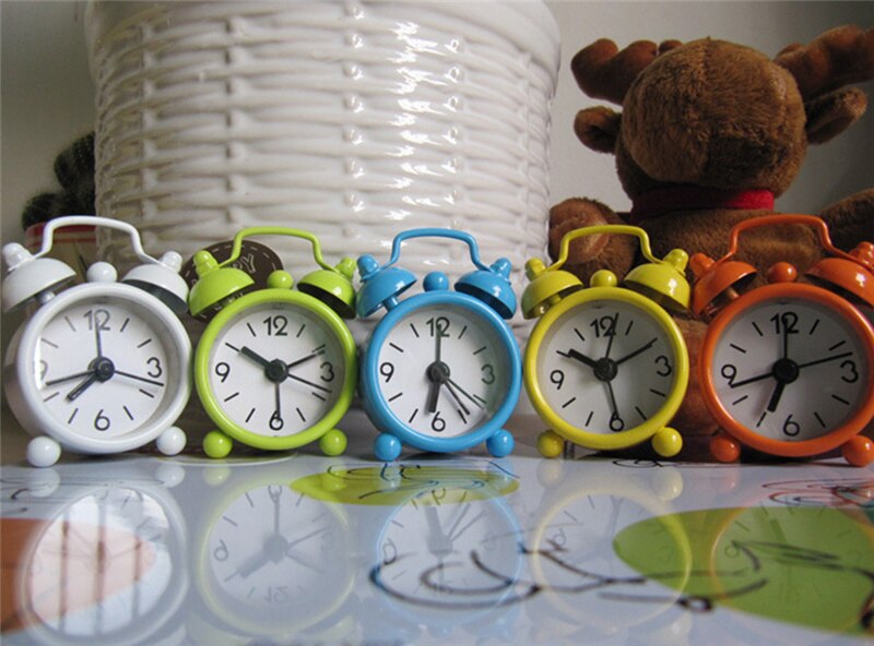 Cute Mini Metal Small Alarm Clock Electronic Small Alarm Clock 5 Color