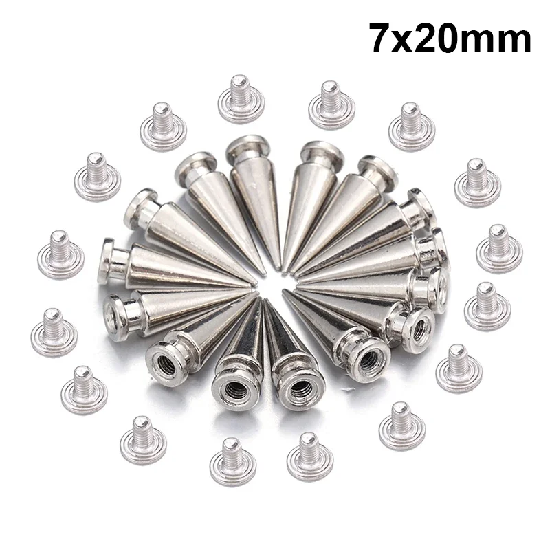 Metal Round Cone Rivets for DIY Leather Silver Con... – Grandado