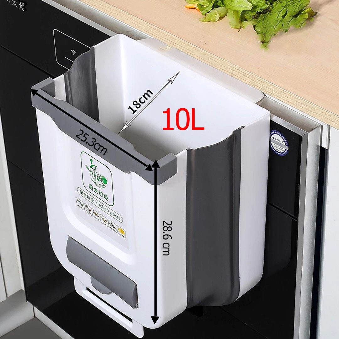 Kitchen Trash Can Foldable Portable Car Trash Can For Bathroom Kitchen Cabinet Door Wall-mounted Kitchen Storage