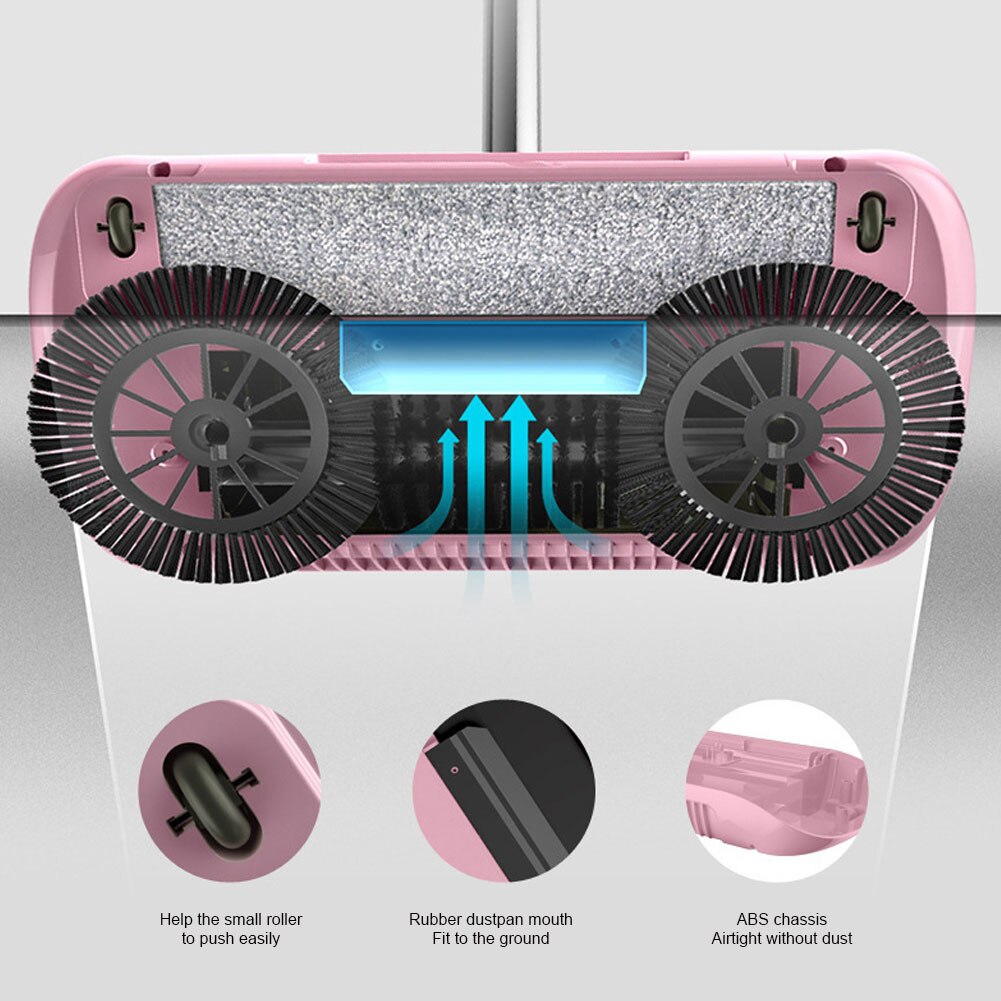 Balayeuse à main Non électrique facile balayage manuel 360 degrés rotatif Machine de nettoyage outil de balayage