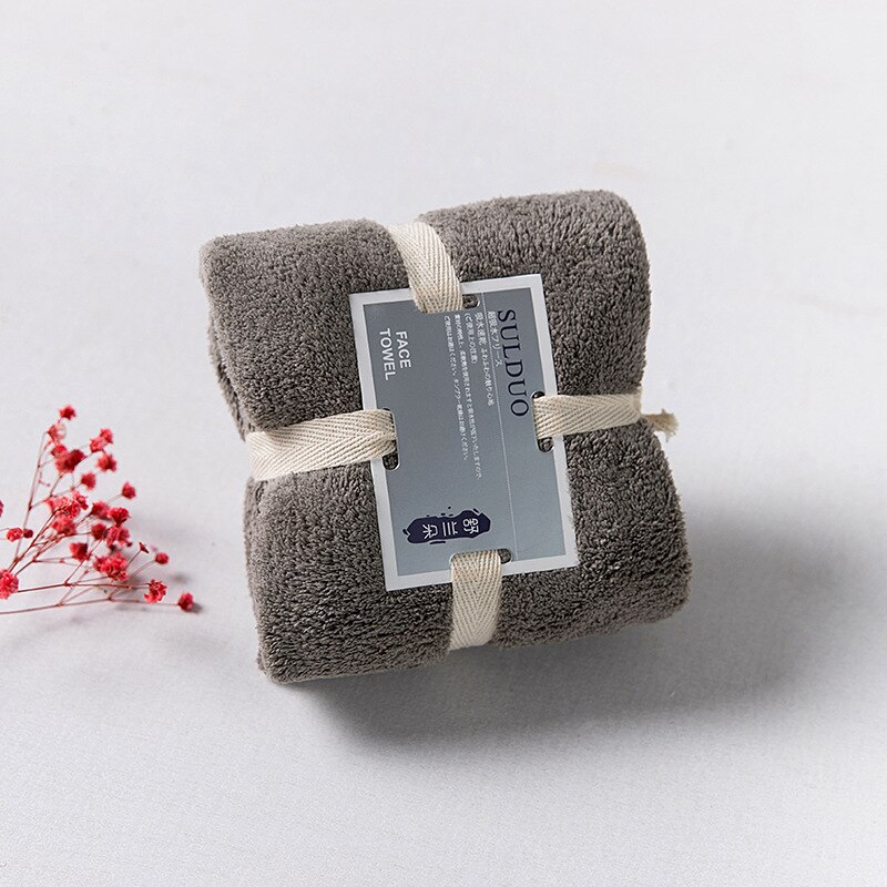 Dikker Microfiber Koraal Fluwelen Droog Haar Handdoek Zachte Super Absorberende Gym Yoga Volwassen Douche Quick Droog Thuis Keuken Gezicht handdoek: deep gray