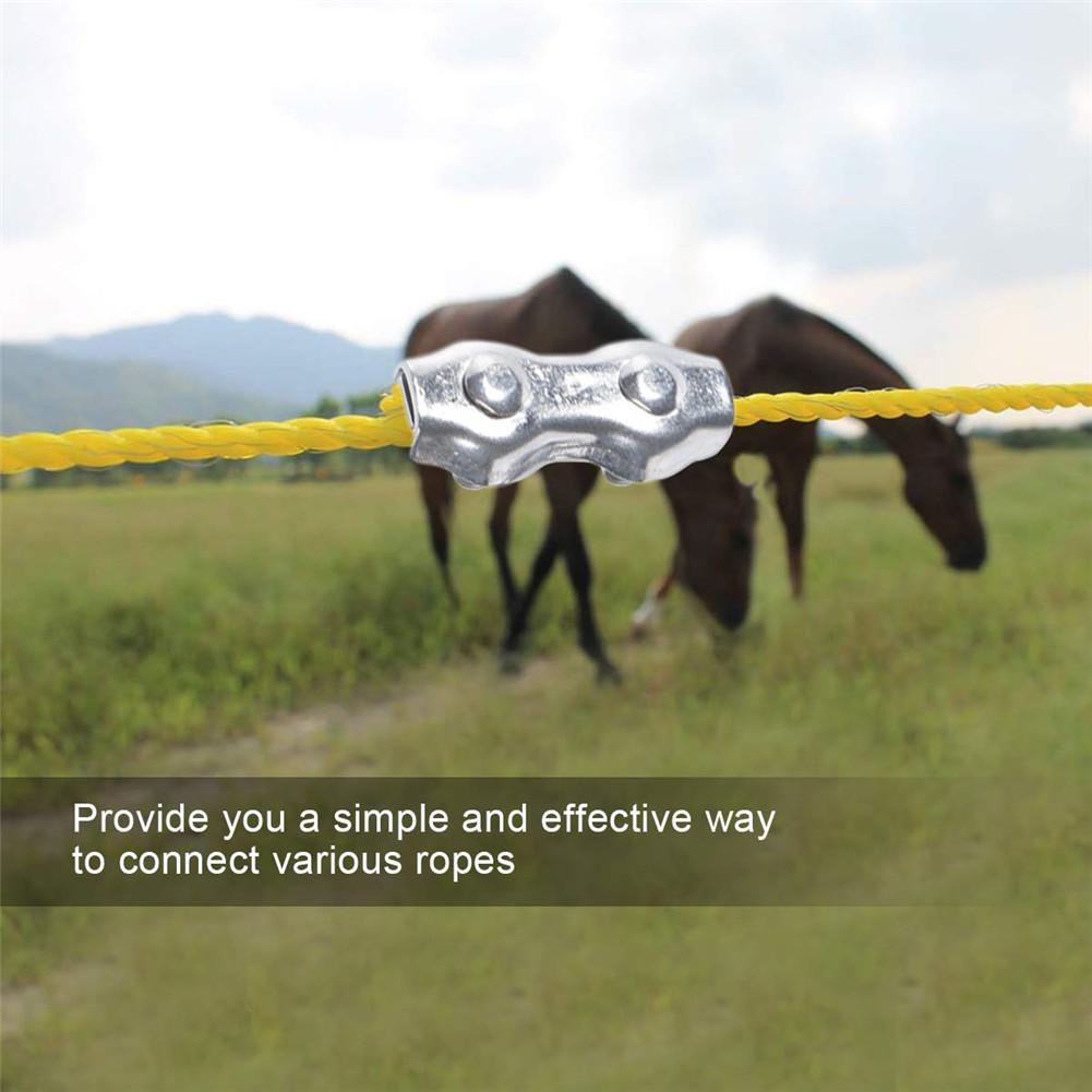 10Pcs 304 Stainless Steel Poly Rope Connector Wires Splicer Steel Wire Connector For Electric Fences Garden Supplies Accessories