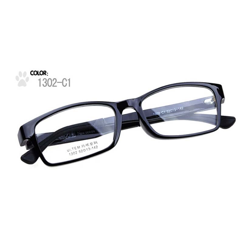 Wolfram Kohlenstoff Stahl TR90 Brille Rahmen Für Frauen Männer Brillen Optische Rahmen Mit Kunststoff Linse Gläser Rahmen 1302: C1 hell Schwarz
