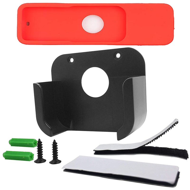 Väggfäste hållare för apple  tv 4th 5th gen mediaspelare stativ hållare + kontroller silikon skyddande fodral hud