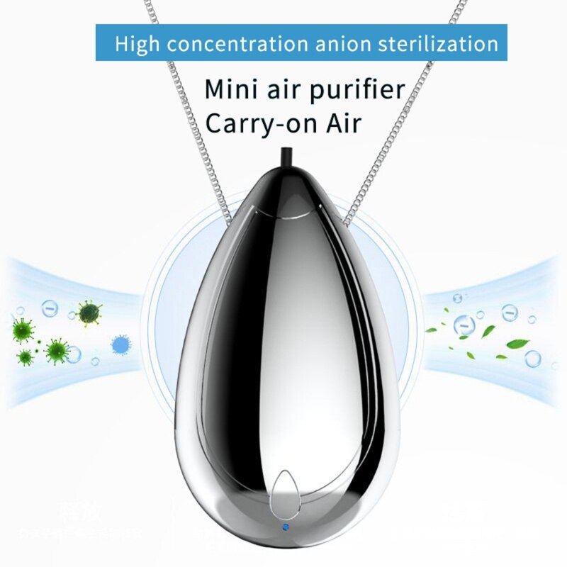 Mini Wearable Air Purifier, Personal Travel Size Air Purifier, Necklace &amp; Portable USB Charging Smoke Purifier