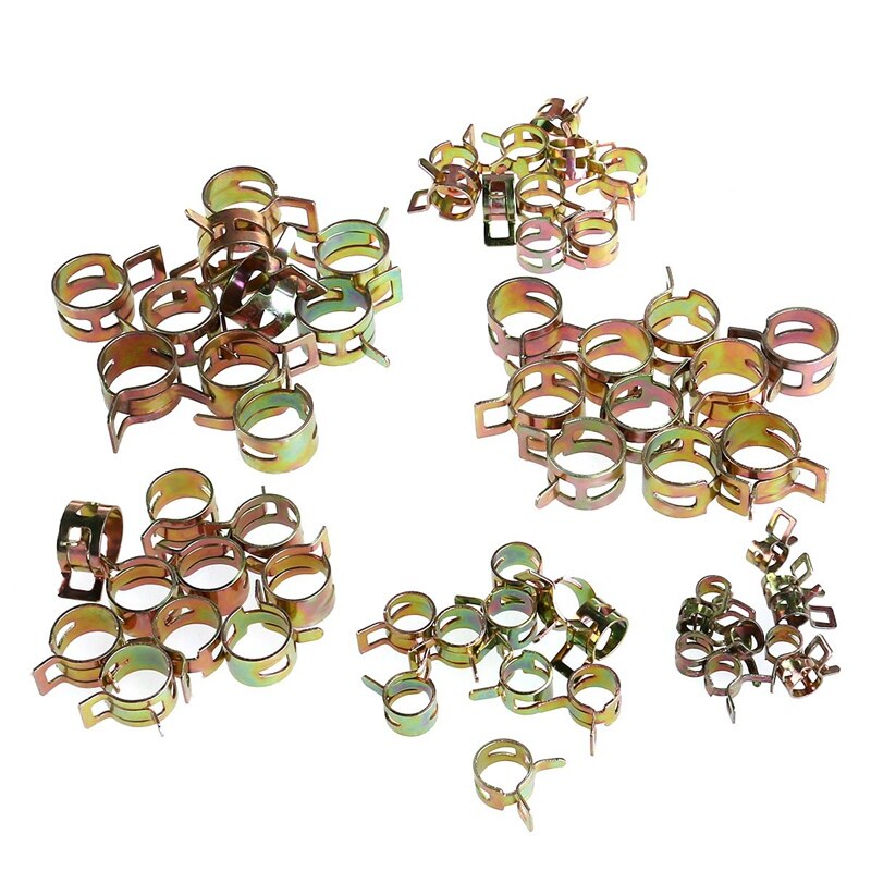 160PCS Spring Band Type Action Fuel Line Silicone Vacuum Hose Pipe Clamp Low Pressure Air Clip Clamps Fasteners Kit