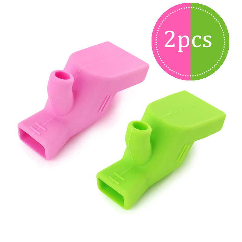 3/2/1Pc Siliconen Kraan Extender Water Tap Extension Sink Kinderen Wassen Apparaat Badkamer Gootsteen Kraan gids Extenders: Pink and Green