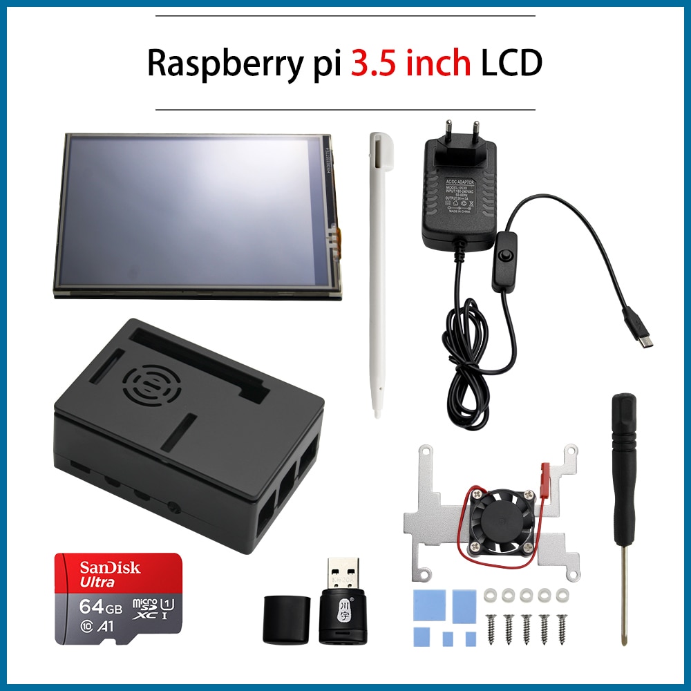S ROBOT 3.5 inch Raspberry Pi 4 Model B Touch Screen 480*320 LCD Display + Touch Pen + ABS Case for Raspberry Pi 4 RPI60
