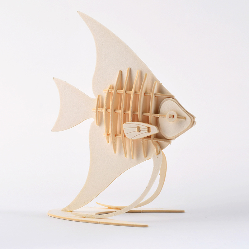 DIY 3D Wooden Puzzle Model Animal Montessori Toys for Children Crafts Dachshund Skeleton Assembly Set for Kids Adults Teens