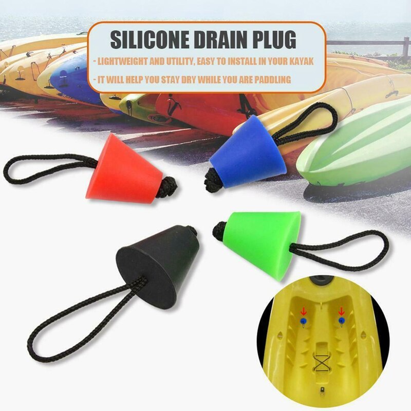 4x universell silikon kajakk supper støpsel sett-kajakk kano dreneringshull kork spett erstatningsdel til alle større merker